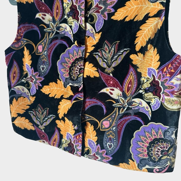 Julia Amory Blair Vest Top Velvet Noir Baroque Floral Size XS Boho Luxe - Picture 4 of 8
